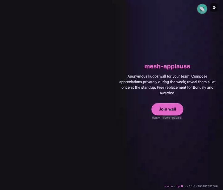 mesh-applause demo