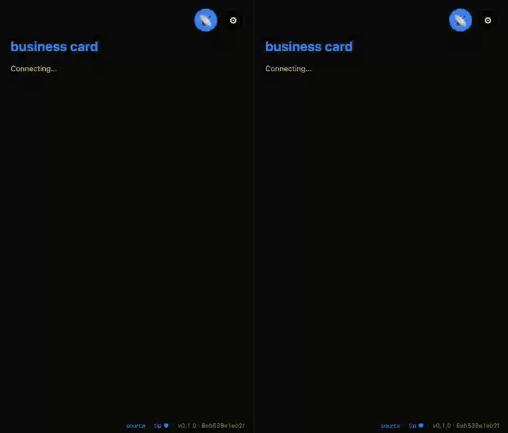 mesh-business-card demo