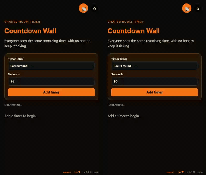 Mesh Countdown Wall demo