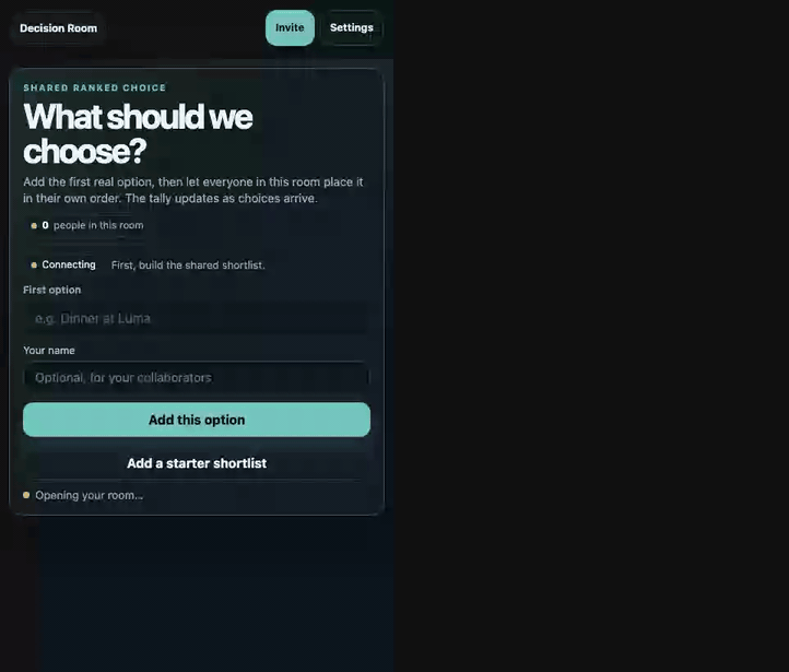 Mesh Decision Room demo