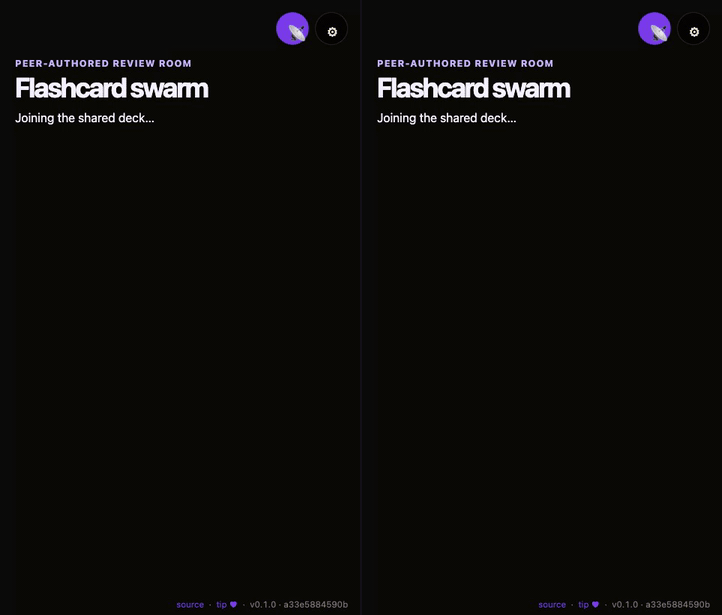 Mesh Flashcard Swarm demo
