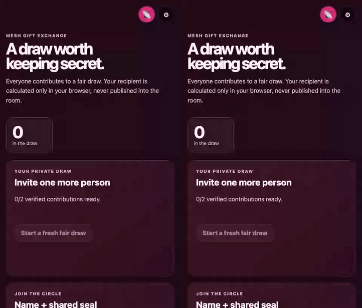 Mesh Gift Exchange demo