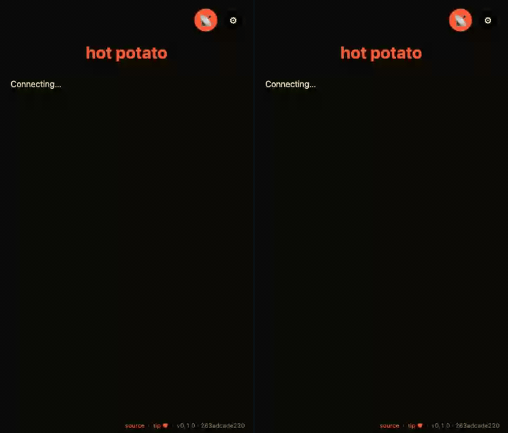 mesh-hot-potato demo