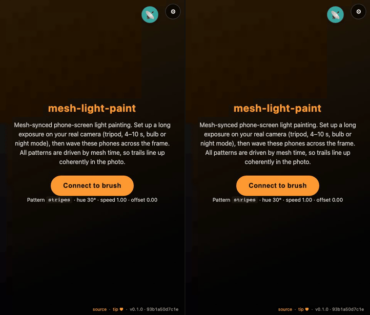 mesh-light-paint demo