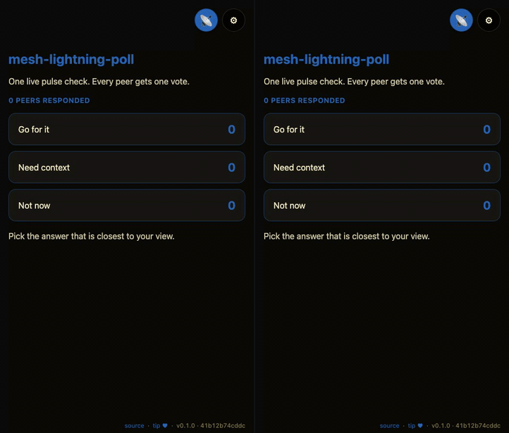 Mesh Lightning Poll demo