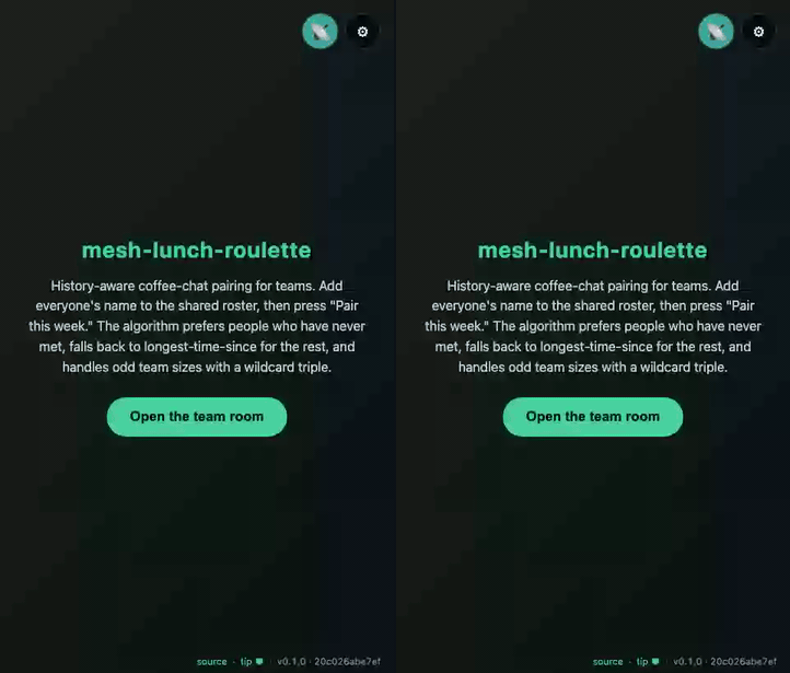 mesh-lunch-roulette demo