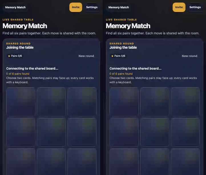 Mesh Memory Match demo