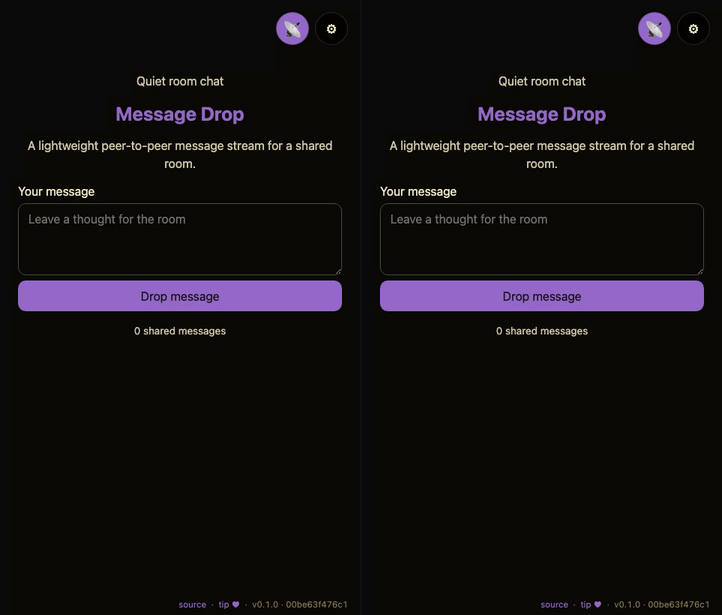 Mesh Message Drop demo
