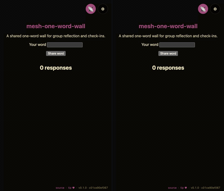 Mesh One Word Wall demo