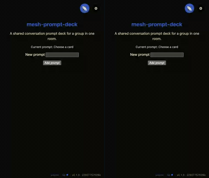 Mesh Prompt Deck demo