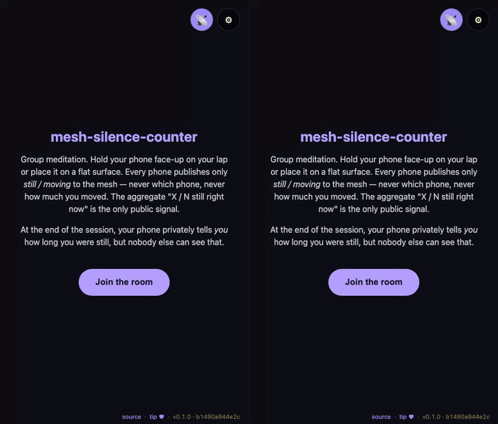 Mesh Silence Counter demo