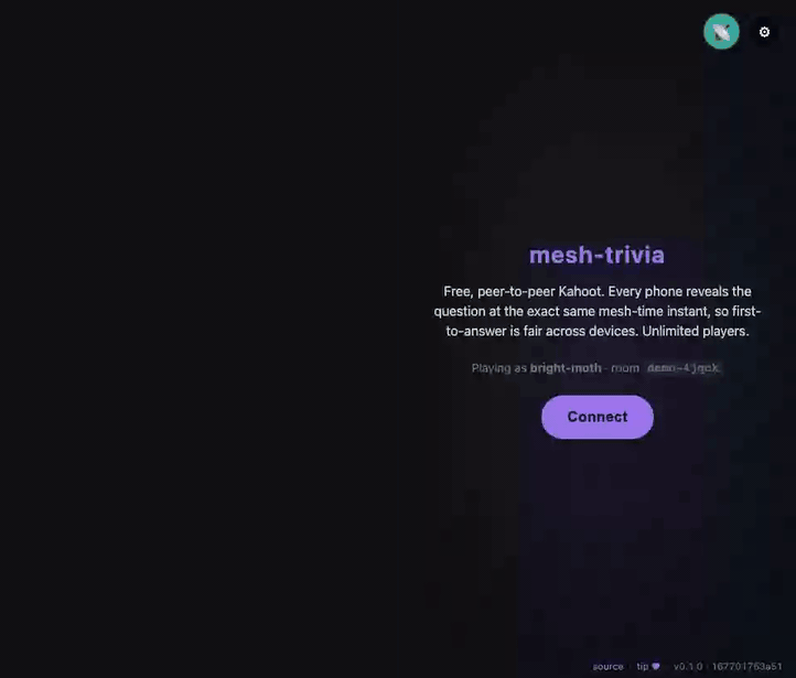 mesh-trivia demo