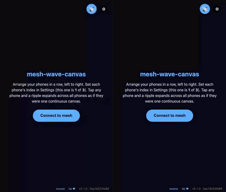 Mesh Wave Canvas demo